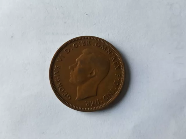 Half Penny Uk Gb King George Vi 2