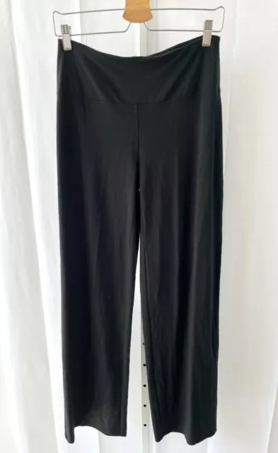 J. JILL Wearever Smooth Fit Full Leg Pants Stretch Rayon Jersey Knit Black XS