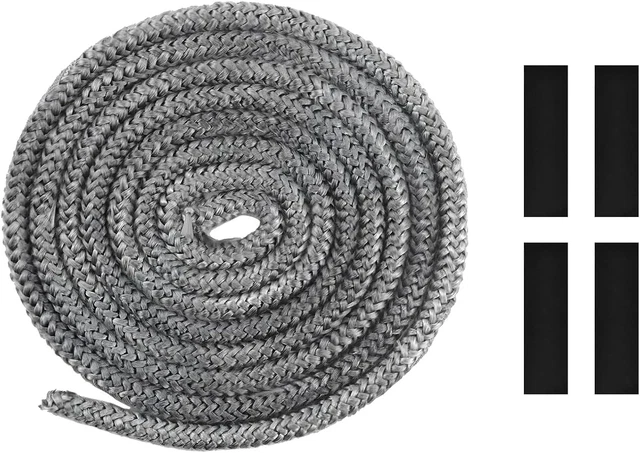 SPORTARC Corda per stufa piatta autoadesiva nera in fibra di vetro guarnizione stufa corda per fuoco 18/20/25 mm di larghezza 200 cm di lunghezza