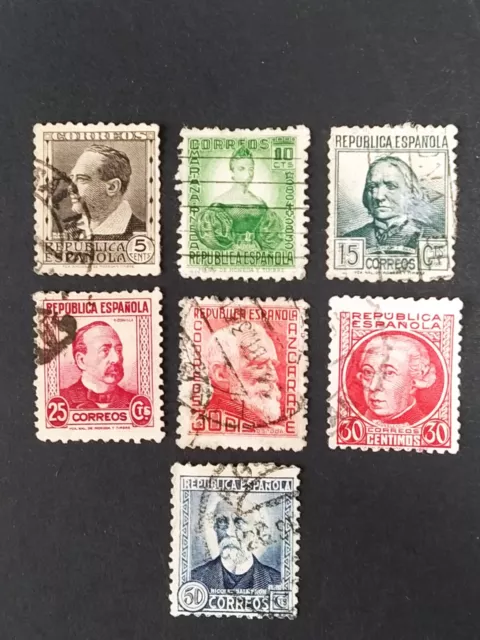 España Republica 1933-34 Personajes Edifil 681-688(0) Usado Serie Completa