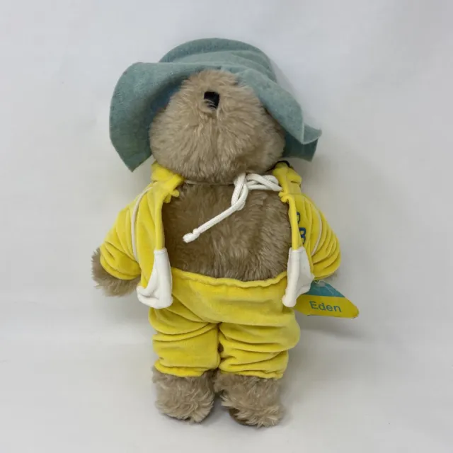 Vintage Paddington Bear Eden Toys Plush In Yellow Jogger Outfit 14"