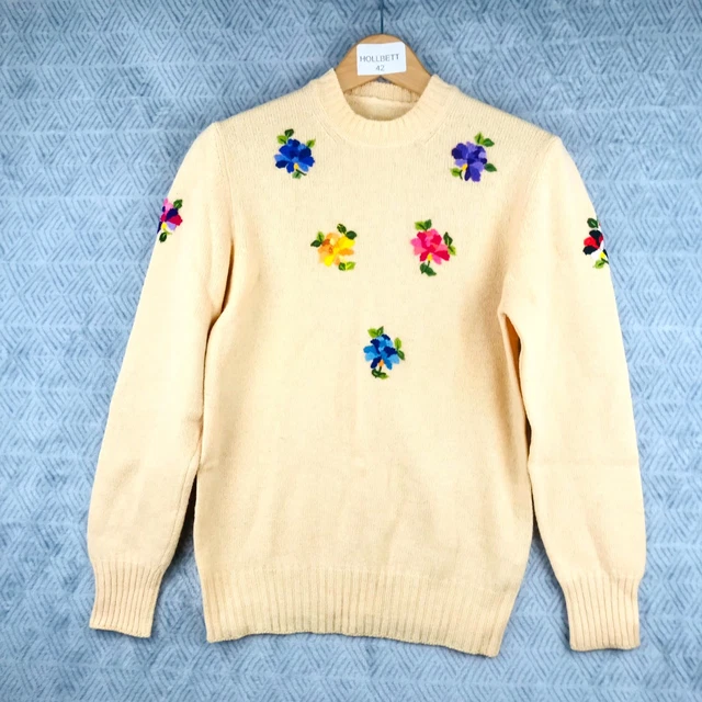 Pull Femme UNIQLO 100% Laine Vierge - Bleu Navy - Taille XS - Col V - Neuf Avec Petite Imperfection