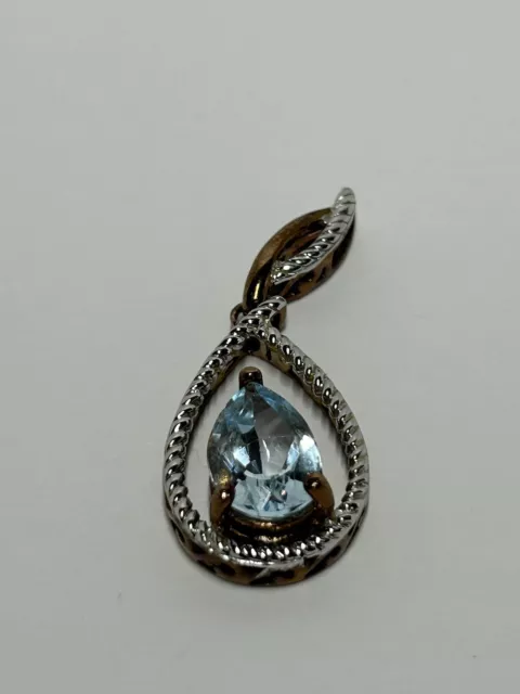 Sky Blue Topaz Pendant in 14k Rose Gold Overlay 925 Sterling Silver 3.500 ct