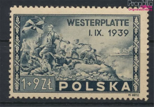 Briefmarken Polen 1945 Mi 407 mit Falz Militär, Kriege (9804815