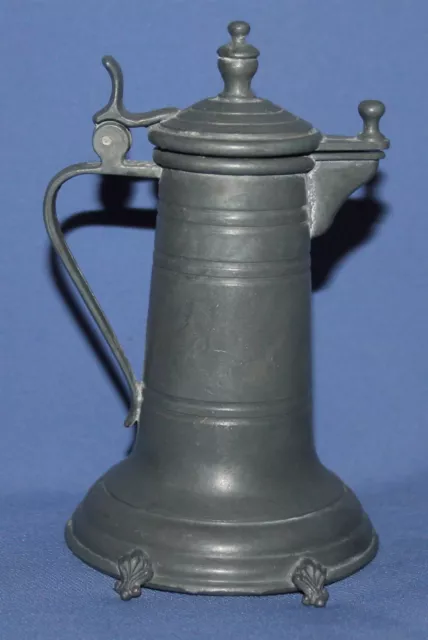 Vintage German Hand Made Pewter Lidded Milk Jug Creamer