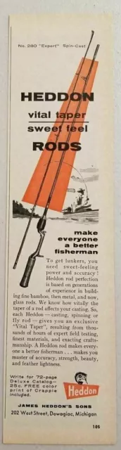 1957 Print Ad Heddon Sweet Feel Glass Fishing Rods James Heddon Dowagiac,MI