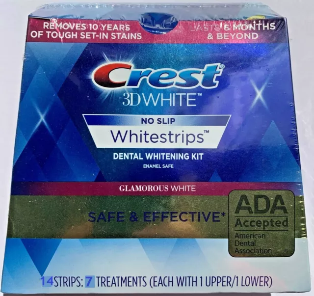 NO BOX CREST 3D GLAMOROUS WHITE Whitestrips Teeth Dental Whitening Strips NEW