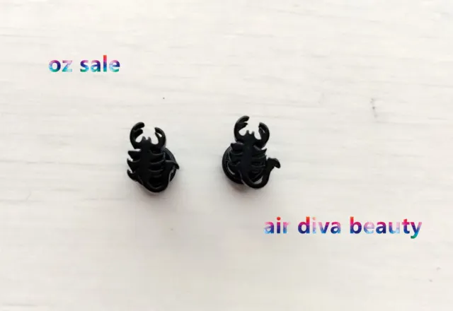 1Pair Black Scorpion Party 316L Stainless Steel Surgical Titanium Earrings Stud