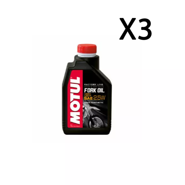 Huile de Fourche Factory Line Motul Fork Oil Very Light SAE 2,5W 100% Synth 3 L