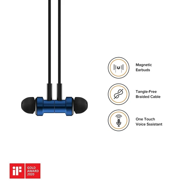 Écouteurs intra-auriculaires filaires à double conducteur MI avec micro (bleu) 3