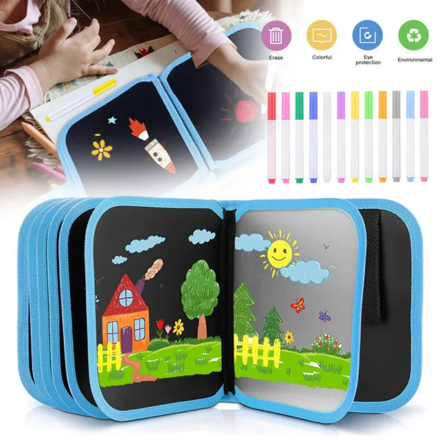 Erasable Doodle Book Kids Painting Toy Drawing Pad Writing Board Boys Girls Gift
