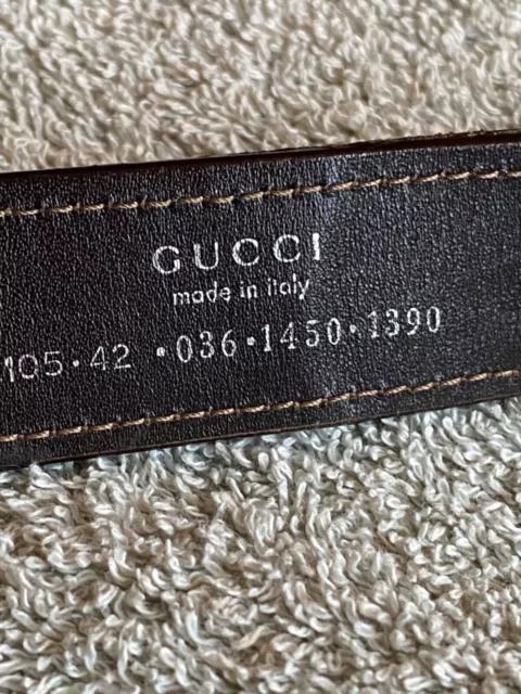 GUCCI MEN’S BROWN leather belt size 36 $85.00 - PicClick