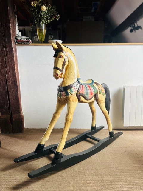 Cheval à Bascule Migliorati – Bois Et Papier Mâché, Années 1930, Italie