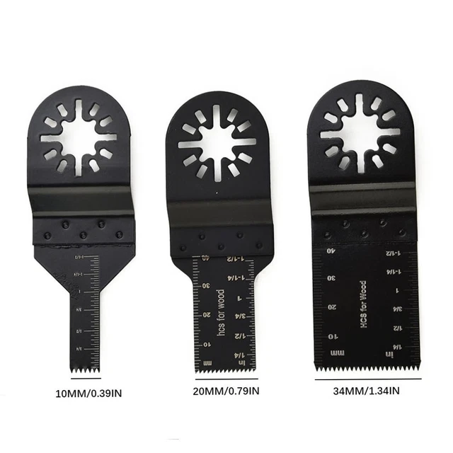 3 ud. Hojas de sierra 3x Accesorios Negro Carbono Acero Oscilante