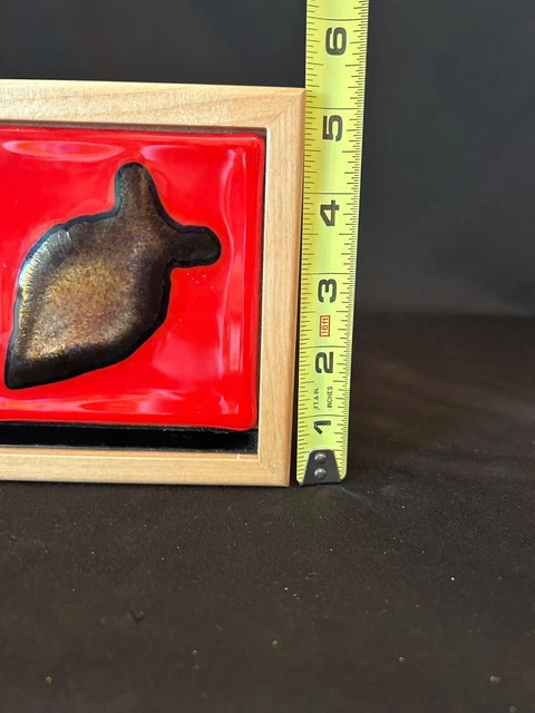 Vtg Hot Glass Indian Tribe Glass Lidded Arrowhead Hinged Wood Trinket Box