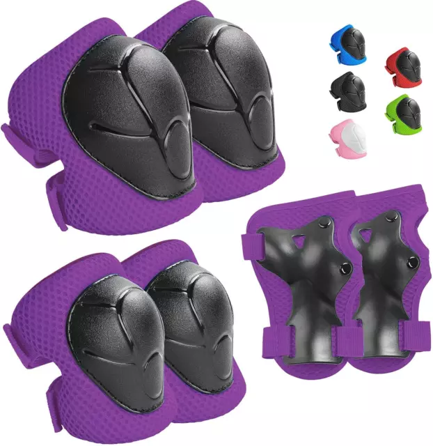 Kids 3-in-1 Protective Gear Set for Skating, Cycling, Rollerblading - Purple