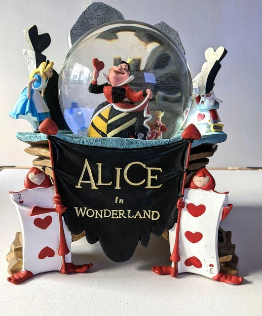Disney Alice in Wonderland Queen of Hearts Snow Globe Music Box from Japan