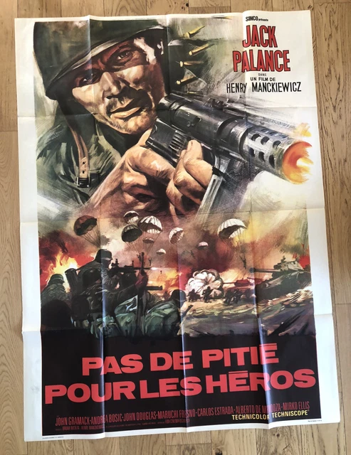 N77 Affiche De Cinema 120 * 160 Cm : Pas De Pitie Pour Les Heros @ Jack Palance