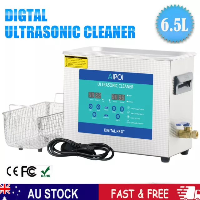 6.5L Digital Ultrasonic Cleaner Stainless Steel Ultra Sonic Bath Heater Timer