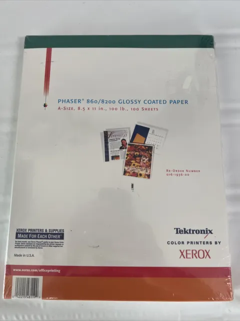 Xerox Tektronix Phaser 860/8200 Glossy Coated Paper A Size 8.5 X 11 In 100lb 100