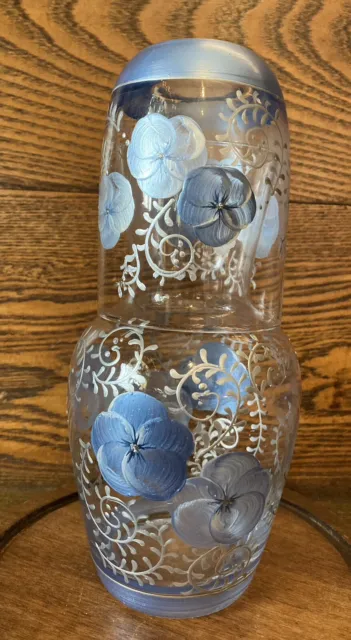 Vintage Floral Glass Tumble-Up Set