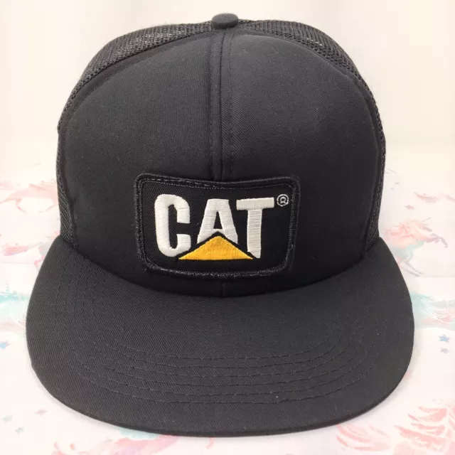 0018 Vintage CAT Snapback Trucker Hat Cap Tonkin 80s Caterpillar Power Patch VTG