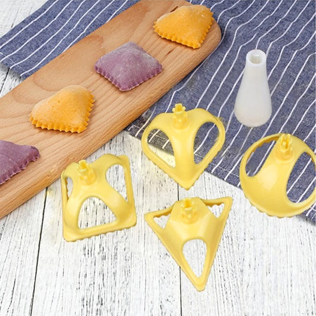 4 piezas/juego de moldes de prensa de masa lavables sin olor hágalo usted mismo sellado plástico pastelero amarillo