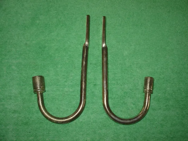 Antique Vintage Brass "Rc" Wall Mounted Hangers Brass Hooks Lot Of 2
