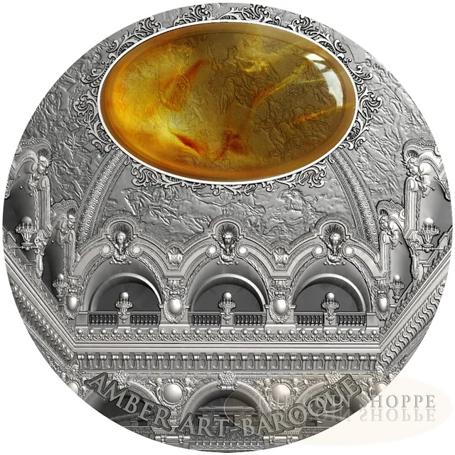 2016 Baroque  Amber Art  2 oz Pure Silver  Ultra  High Relief Coin