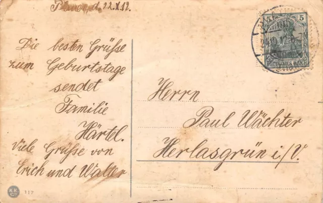 AK Kinder mit Fahrradgespann Postkarte gel. 1912 2