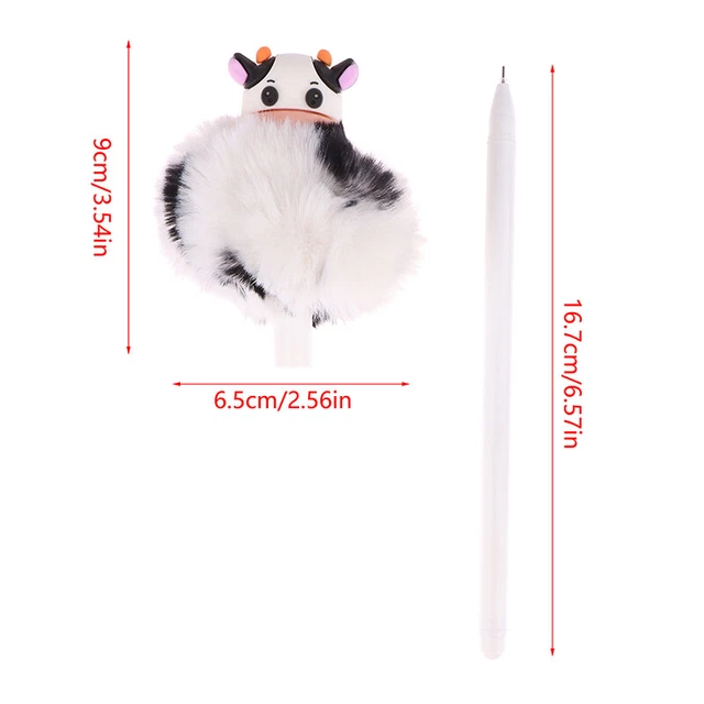 1 Piece Cute Plush Cow Gel Pen Creative Press Office School Supplies Statione G^ 3