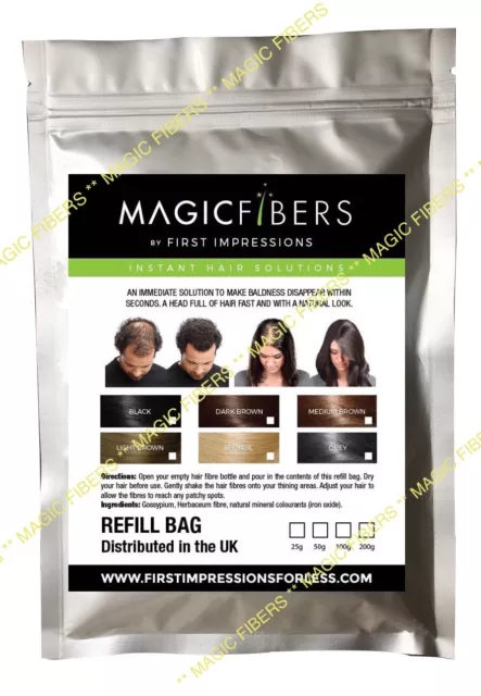 MAGIC FIBERS - Hair Building Fibres - Refill Bag - For Hair Loss! SAVE £££'s