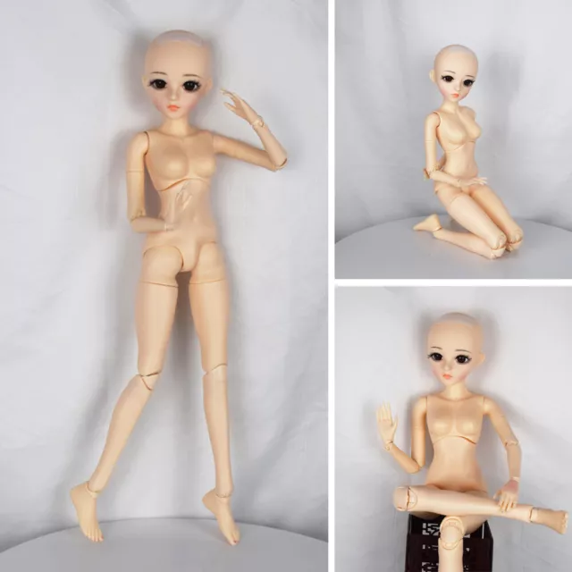 1/3 BJD Nude Doll 60cm Ball Jointed Doll Naked Girl Female Body DIY 24inch Body