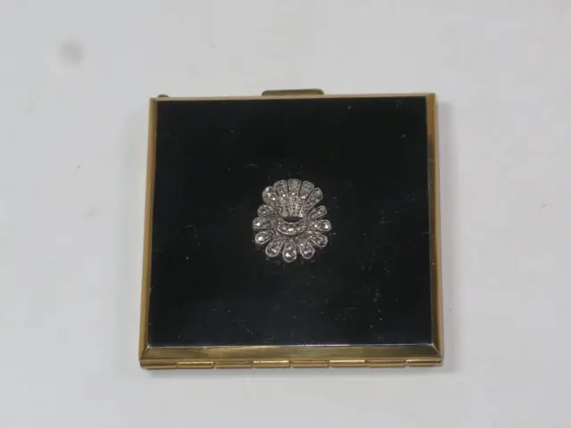 VINTAGE KIGU Ladies Compact Brass with Diamante Decor UNUSED
