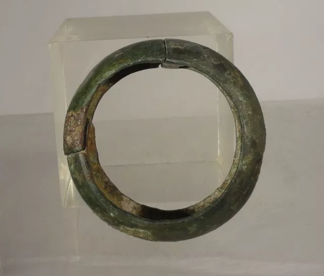Antique Early Greco-Roman Greek Roman Bronze Band Circle Bracelet Antiquity