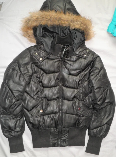 Parka courte femme à capuche noir JENNYFER Taille S (36)