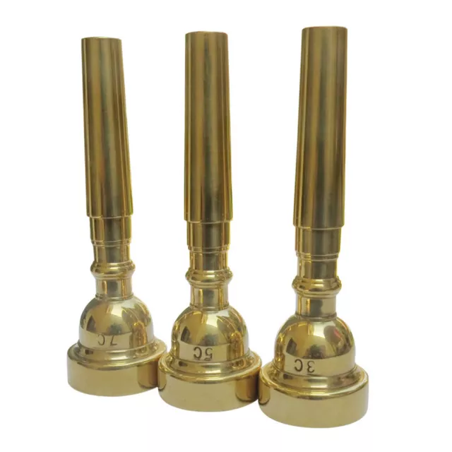 3C/5C/7C Brass Trumpet Mouthpiece Small Mouth for Bach Gold Coated w/ Rich Tone