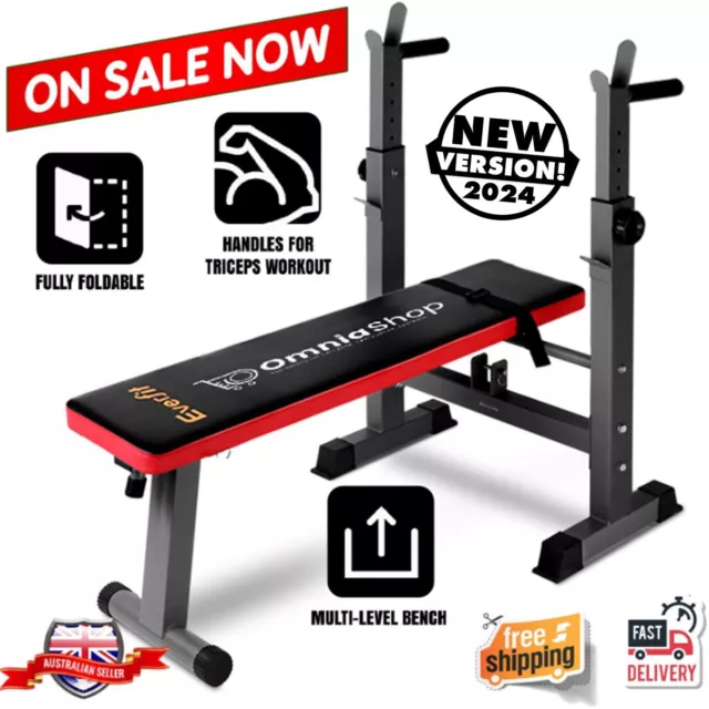 Everfit Multi-Station Weight Bench Press Weights Equipment Fitness Home Gym Red