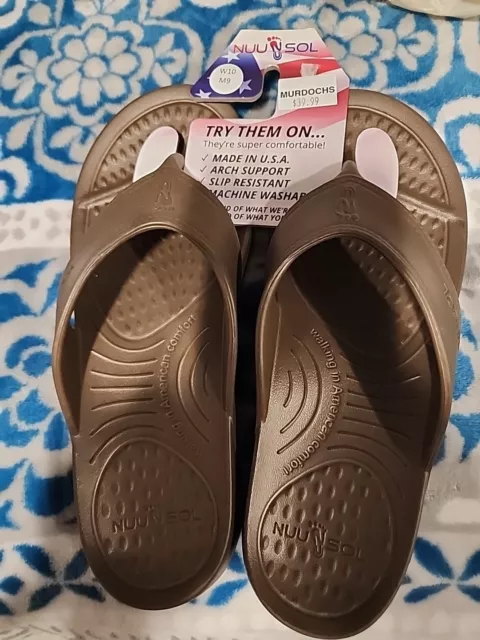 NUUSOL CASCADE Flip Flops "Made in America" Smoked Bronze Mens 9 Women's 10