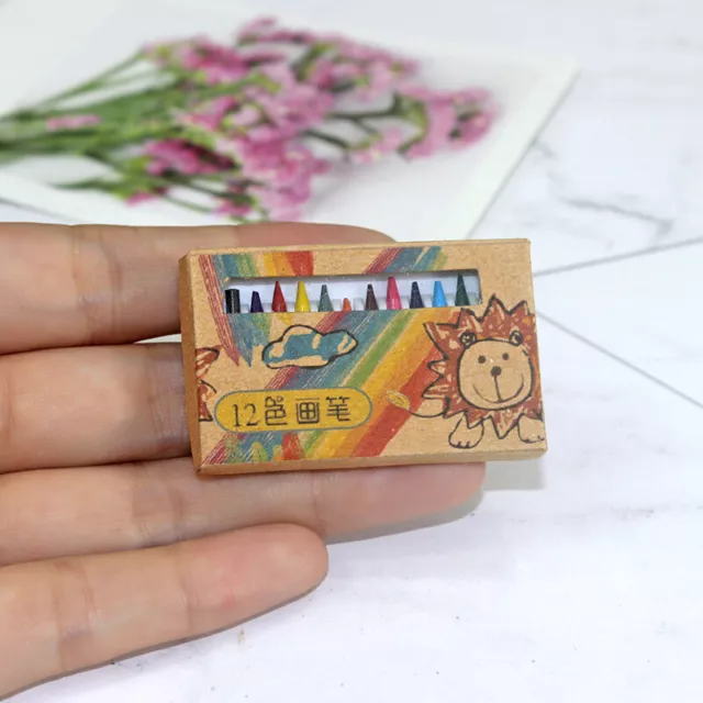 1pc Color Crayon Box Dollhouse Miniature 1:12 Painting Draw Sopplies Accessories