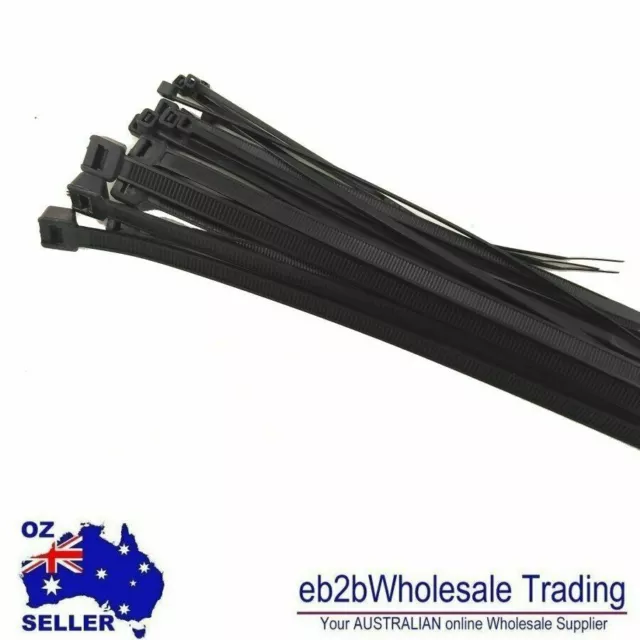 Cable Ties Zip Ties Nylon UV Stabilised 100/200/500/1000x Bulk Black Cable Tie