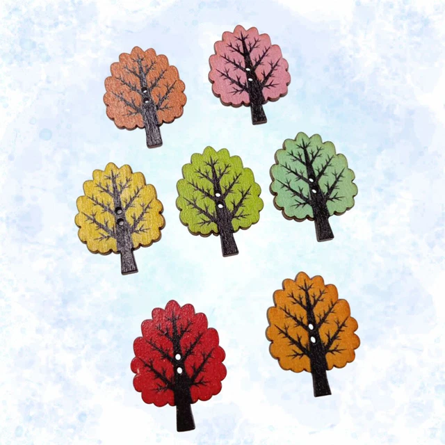 50 Bottoni Di Legno A Forma Di Civetta Multicolore Fai Da Te Per Cucito E Decorazioni - 2