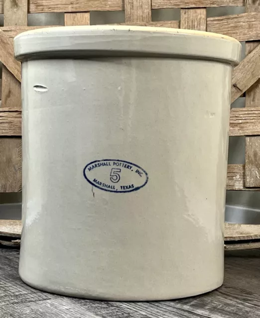 VINTAGE MARSHALL POTTERY 5 GALLON CROCK Stoneware 1960’s 14”H x 13”W
