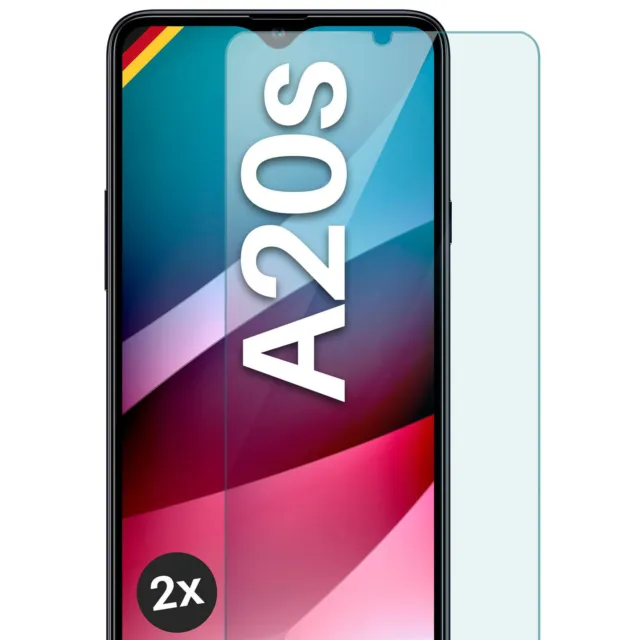 2x Vidrio Auténtico para Samsung Galaxy A20s Lámina HD Móvil Premium Pantalla