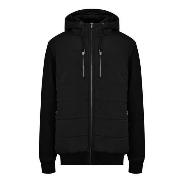 Men's Coat Firetrap Sartorial Full Zip Hooded Jacket in Black