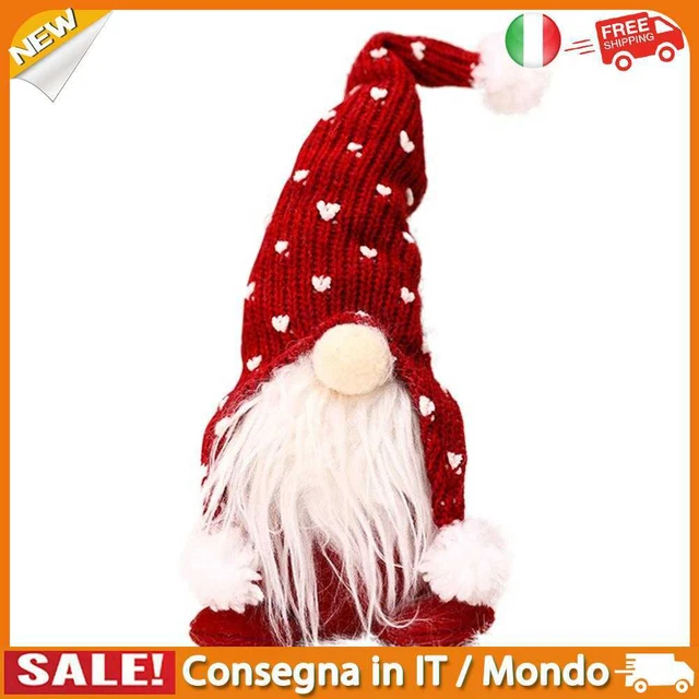 IT Christmas Gnome Ornaments, Funny Standing Plush Dolls Decoration (Red)
