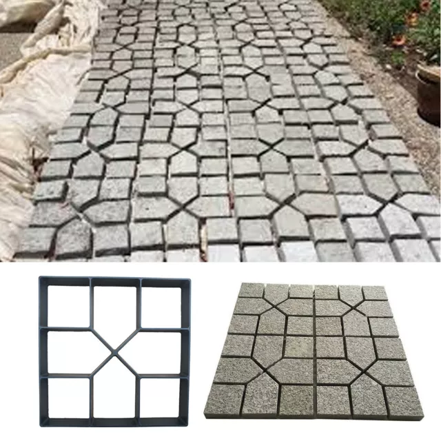 Garden Paving Pavement Mold Reusable Mould Patio Concrete Stone Path Walk Maker