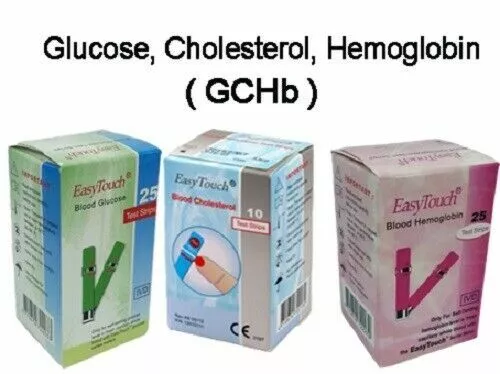 EasyTouch GCHb Test Strips for Glucose Cholesterol Hemoglobin - 60 Strips