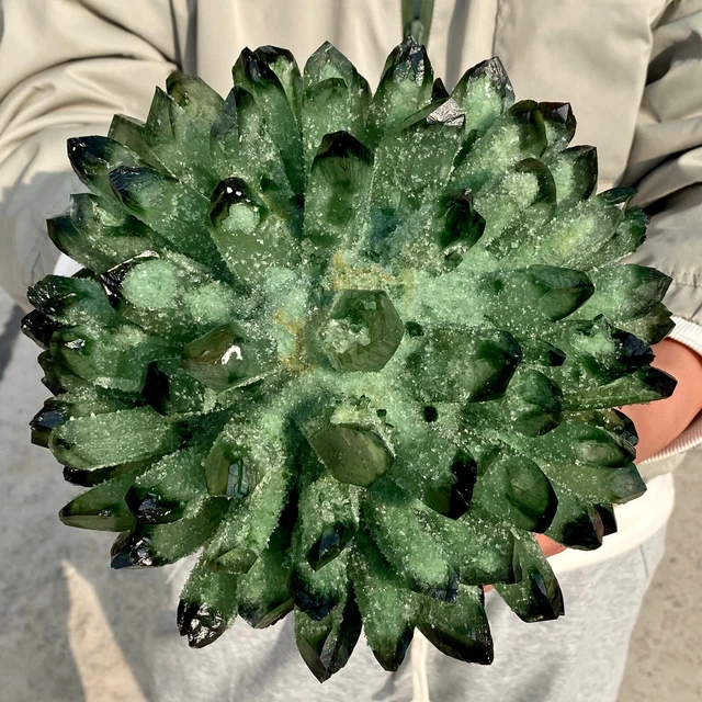 10.9LB New Find Green Phantom Quartz Crystal Cluster Mineral Specimen Healing 11