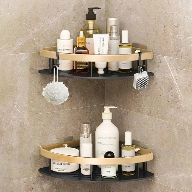 ALUMINUM SHOWER ORGANIZER No Drill Corner Shower Shelf Bathroom EUR 13